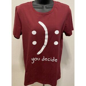 Blackmyth Womens Size  M Top Short Sleeves “ You Decide”  Positivity 35” Chest